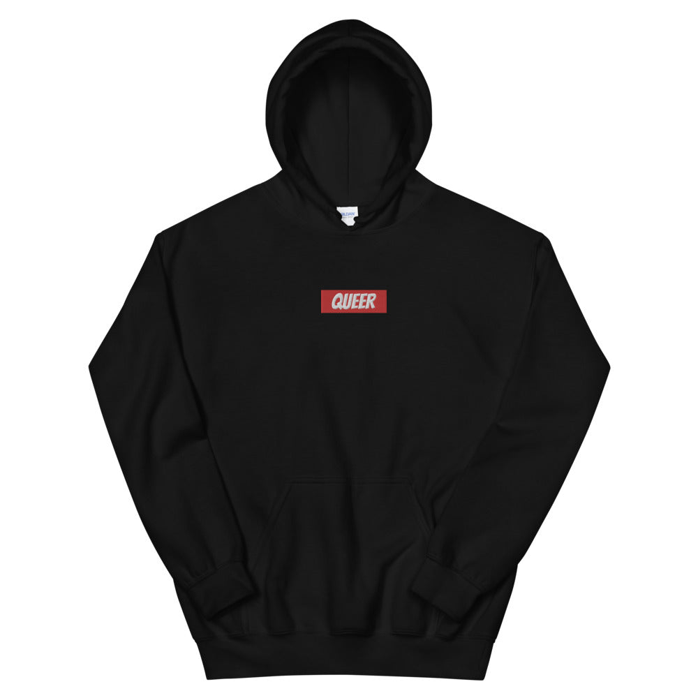 Supreme black discount and red hoodie